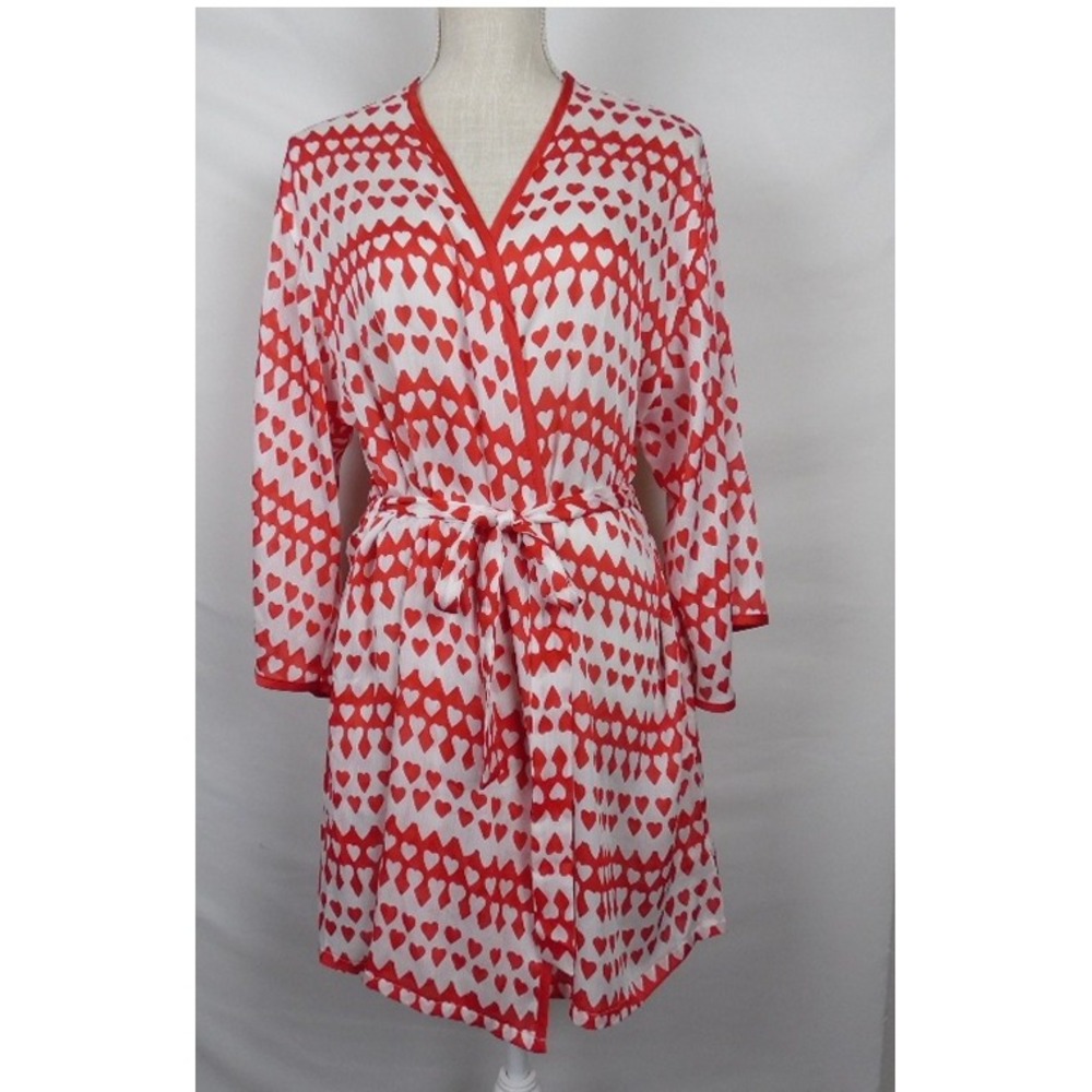 Kate Spade Womens Robe Sz XS Small Red White
